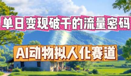 单日变现破k的流量密码，AI动物拟人化赛道-科联星创