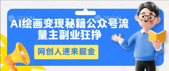 AI绘画变现秘籍：公众号流量主副业狂挣，网创人速来掘金-科联星创