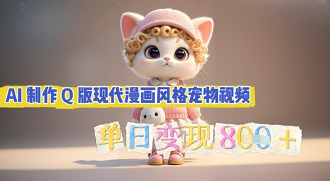 AI制作Q版现代漫画风格宠物视频,单日变现几张-科联星创