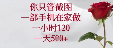 你只管截图，一部手机在家操作，一小时120.一天5张【揭秘】-科联星创
