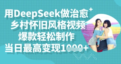 用DeepSeek做治愈乡村怀旧风格视频，爆款轻松制作，当日最高变现多张-科联星创